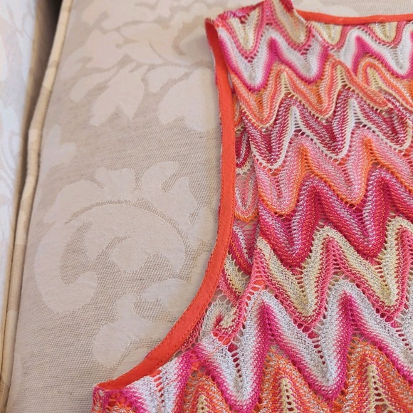 NEW! Calypso St. Barth Women's Emelia Dress Zig-Zag Pink Orange Sz S $295 - Picture 11 of 15